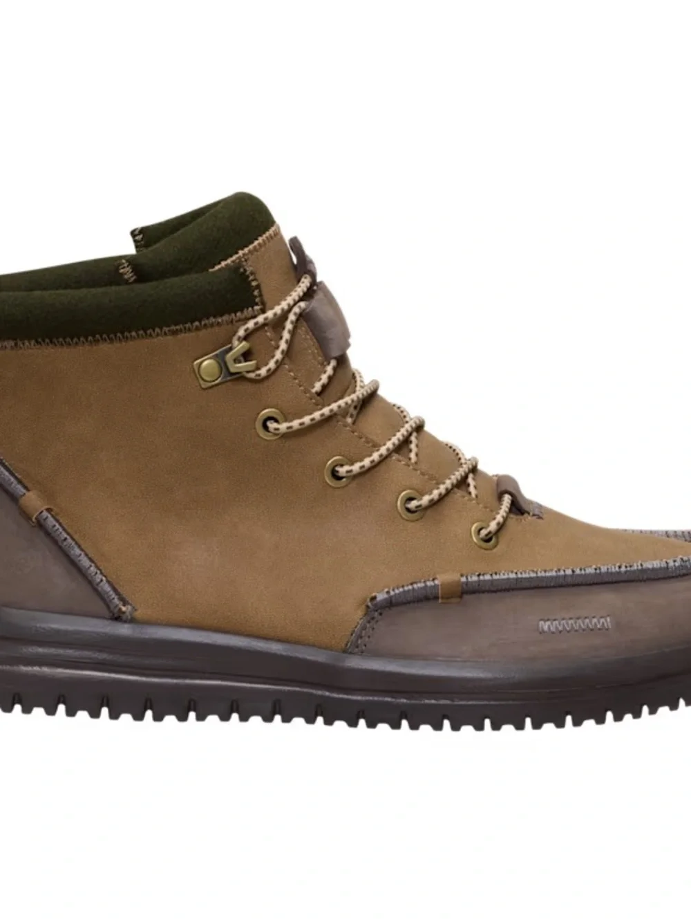 Hey Dude Bradley Tan and Olive Green Men's Boots